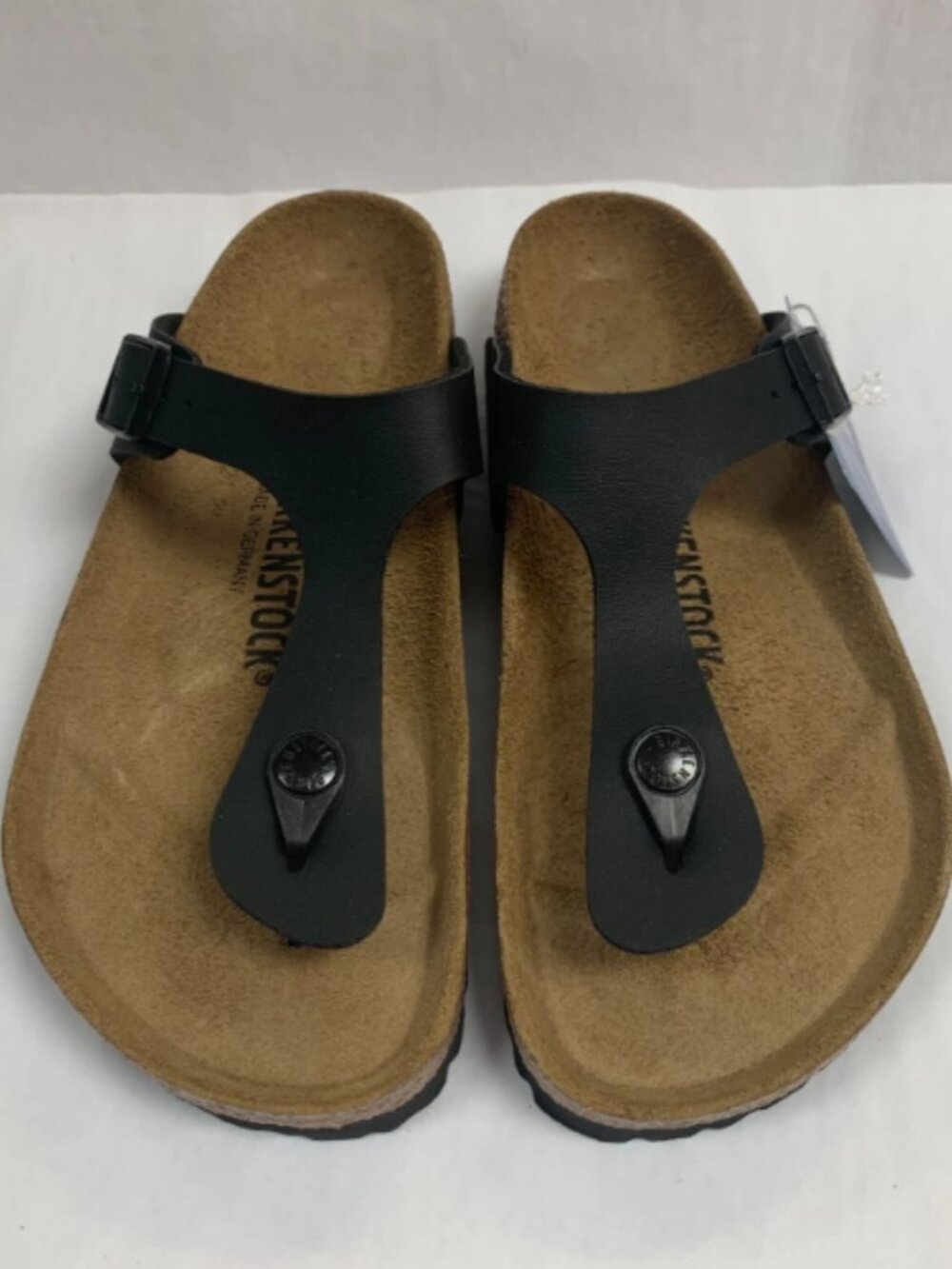 Birkenstock Gizeh Black Birko-Flor Regular Width Sandals